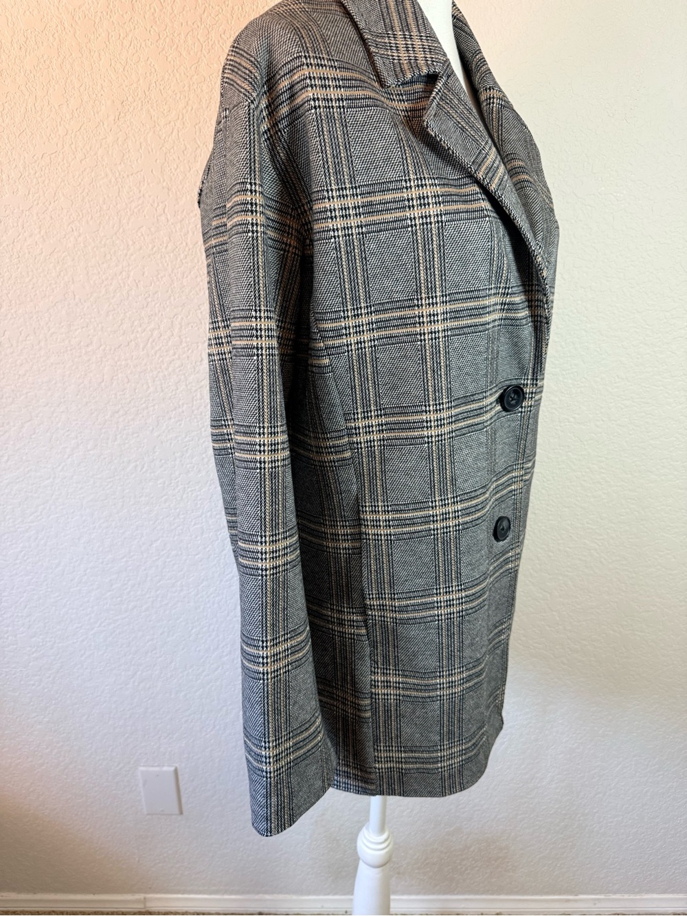 Avec Les Filles Longline Plaid Blazer Anthropologie size Large - Picture 5 of 9